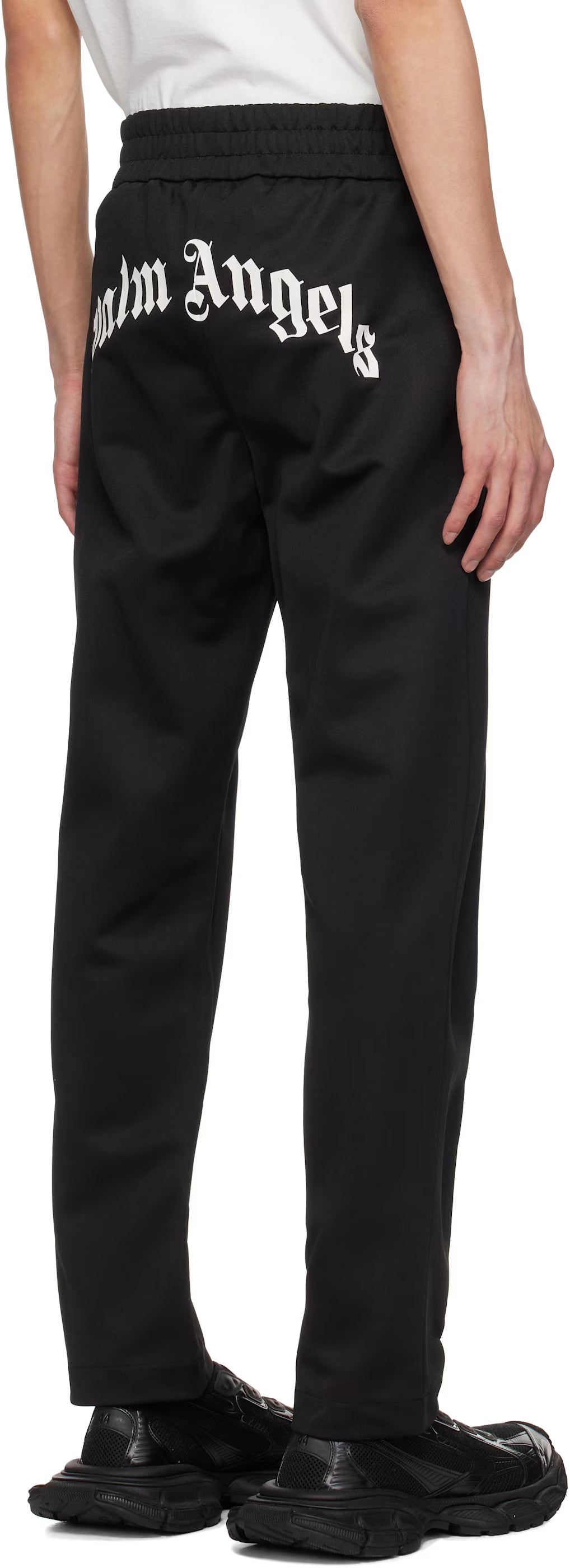 Black Curved Logo Track Pants