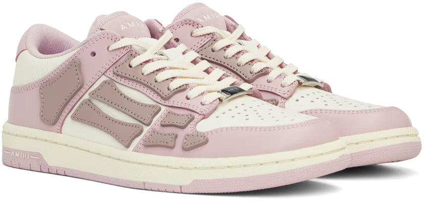 AMIRI White & Pink Skel Top Low Sneakers