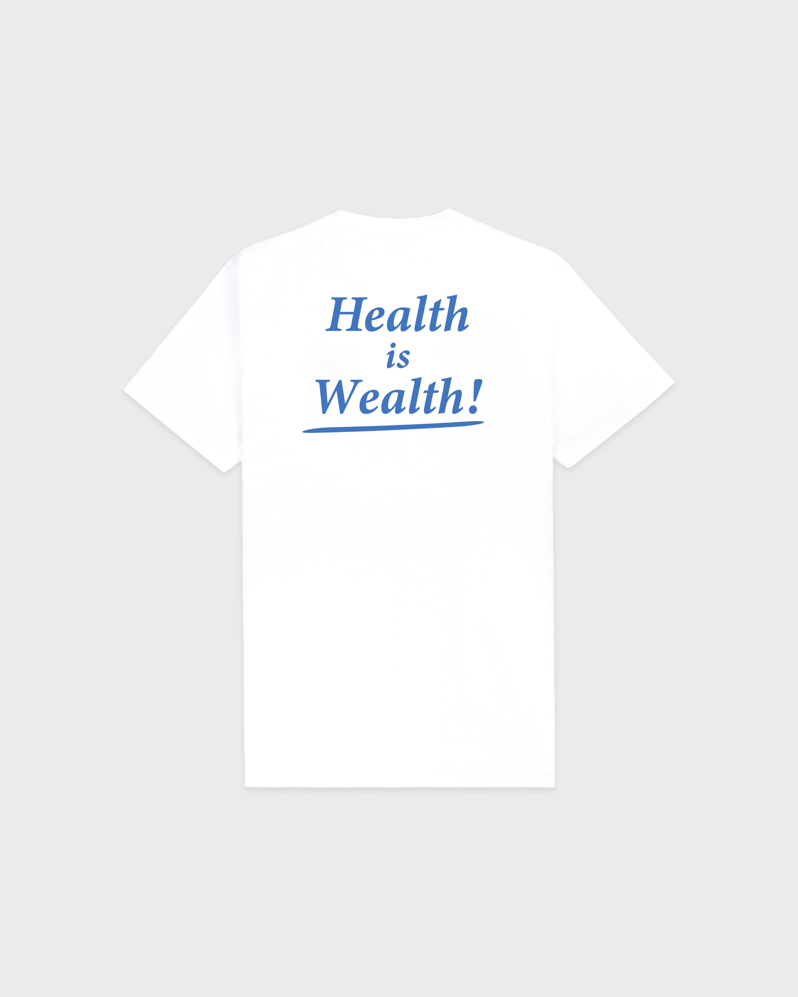 Health is Wealth T-Shirt - White/Azure