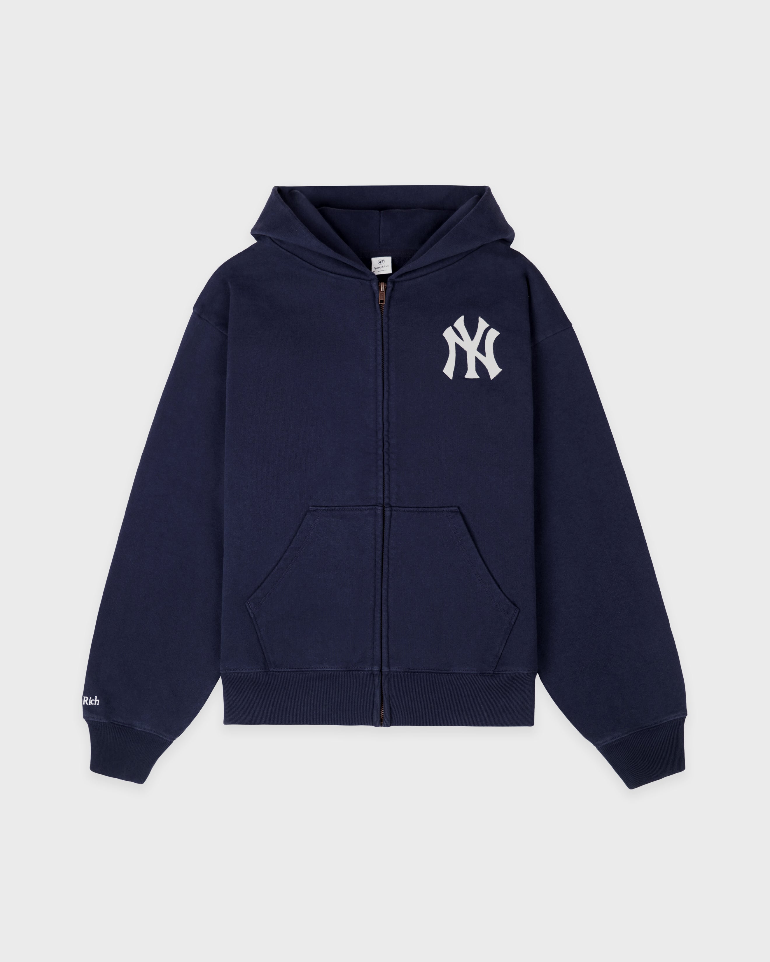 Heritage Yankees Serif Zip Hoodie - Navy/White