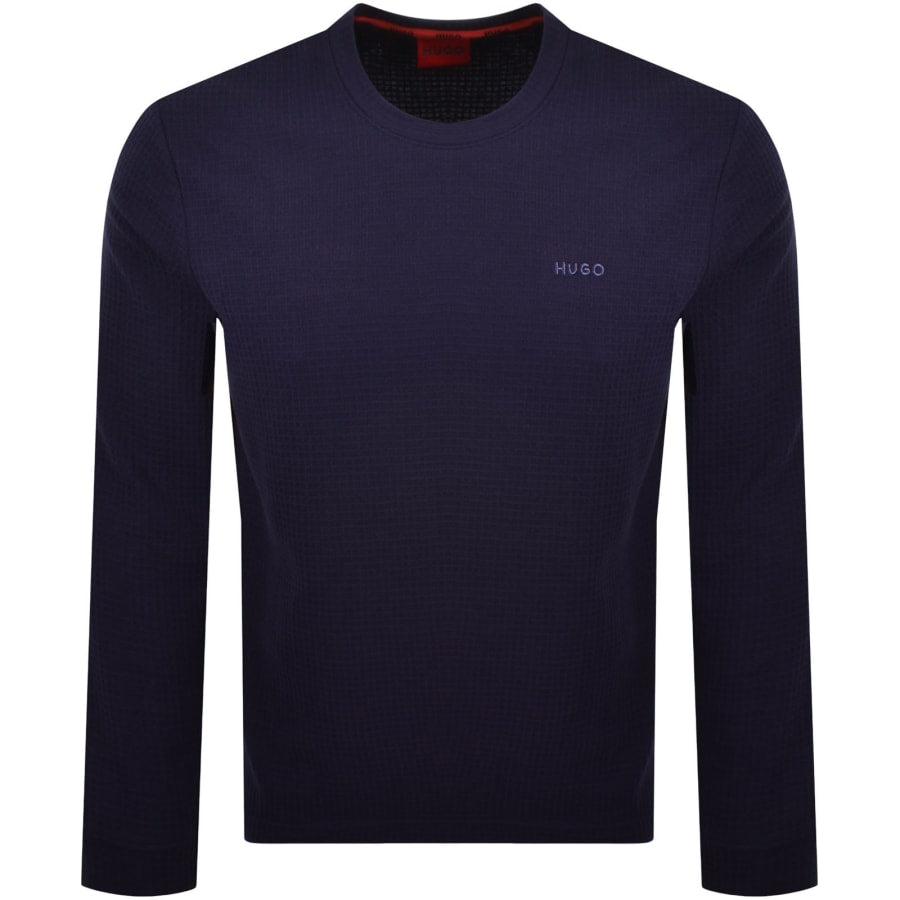 HUGO Austin Long Sleeved T Shirt Navy