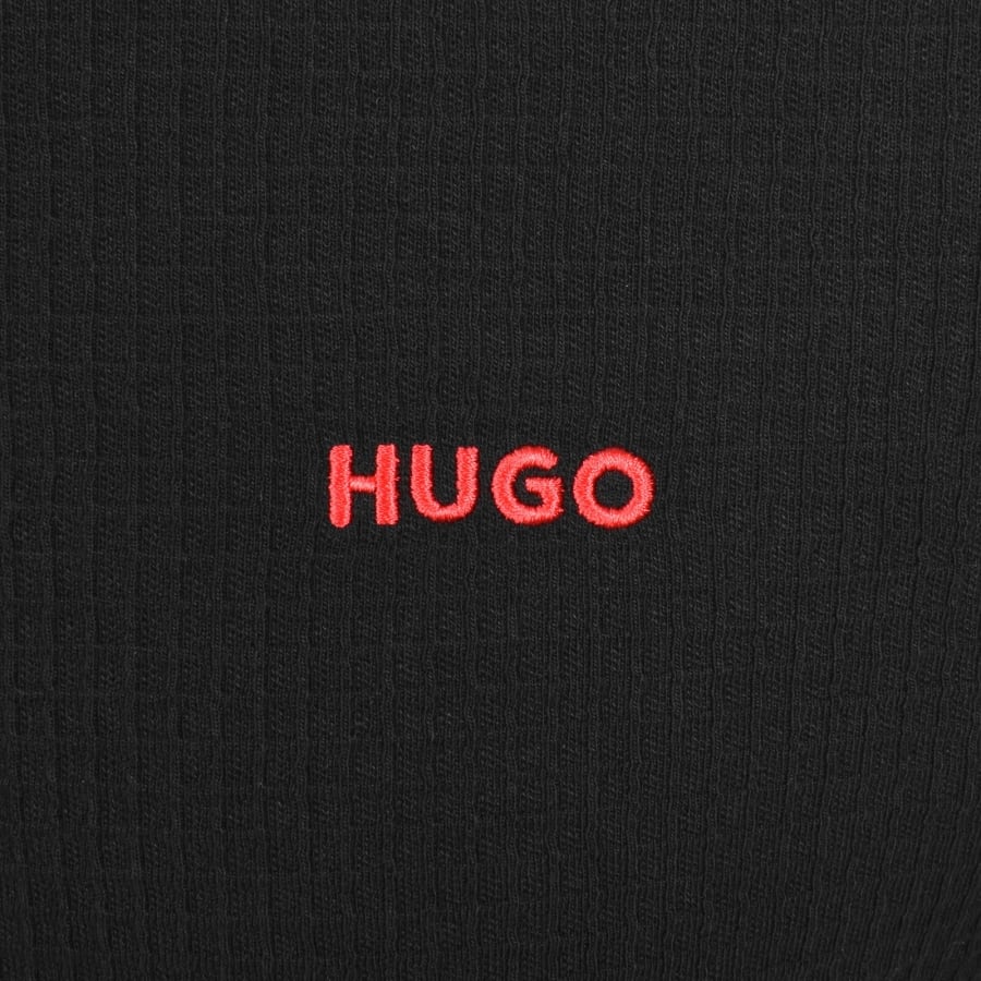 HUGO Austin Waffle T Shirt Black