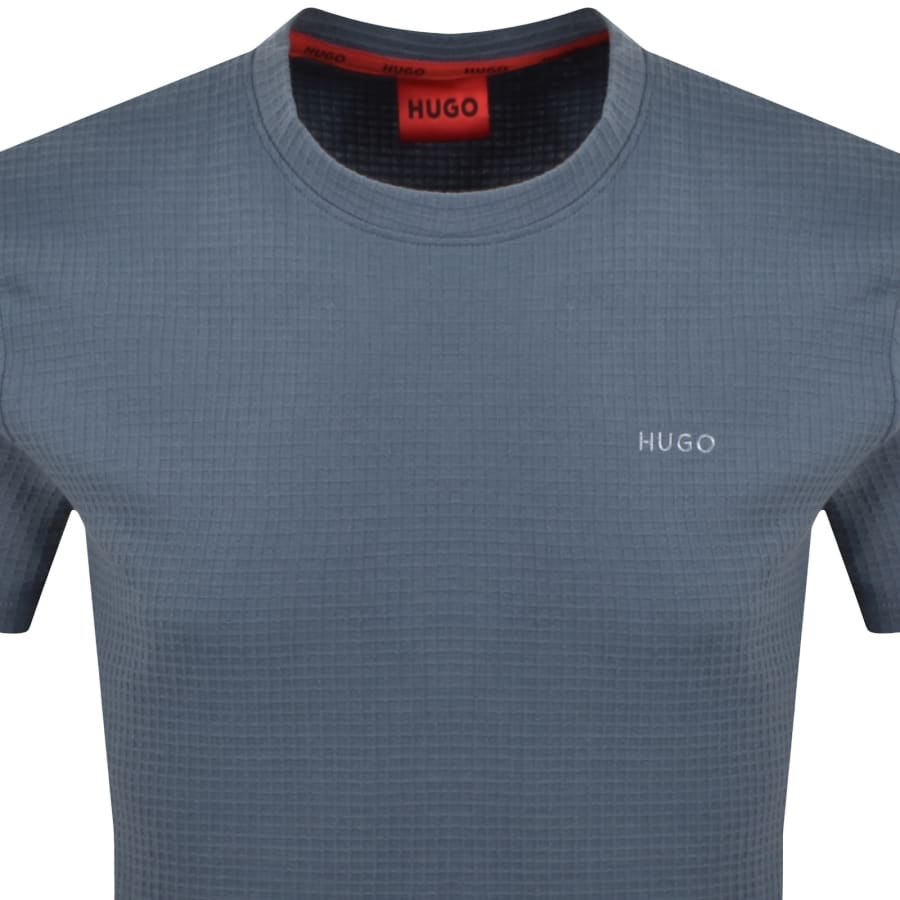 HUGO Austin Waffle T Shirt Blue