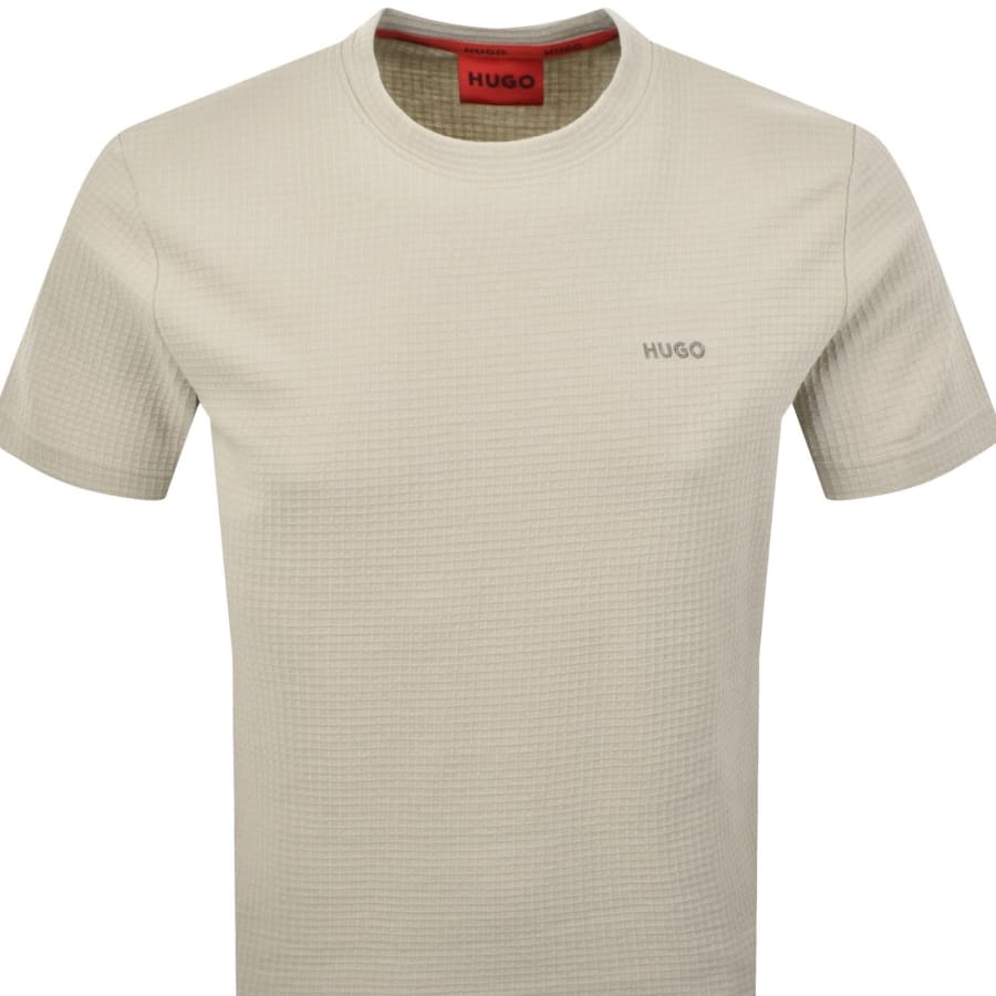 HUGO Austin Waffle T Shirt Cream