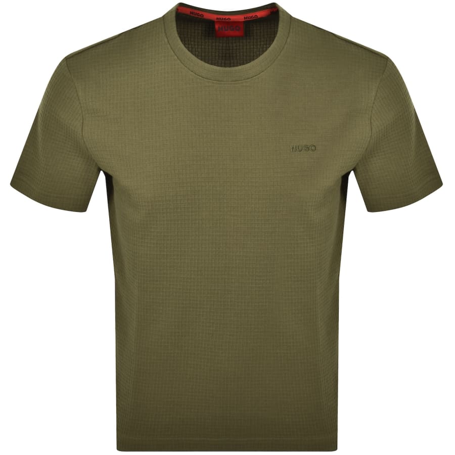 HUGO Austin Waffle T Shirt Green