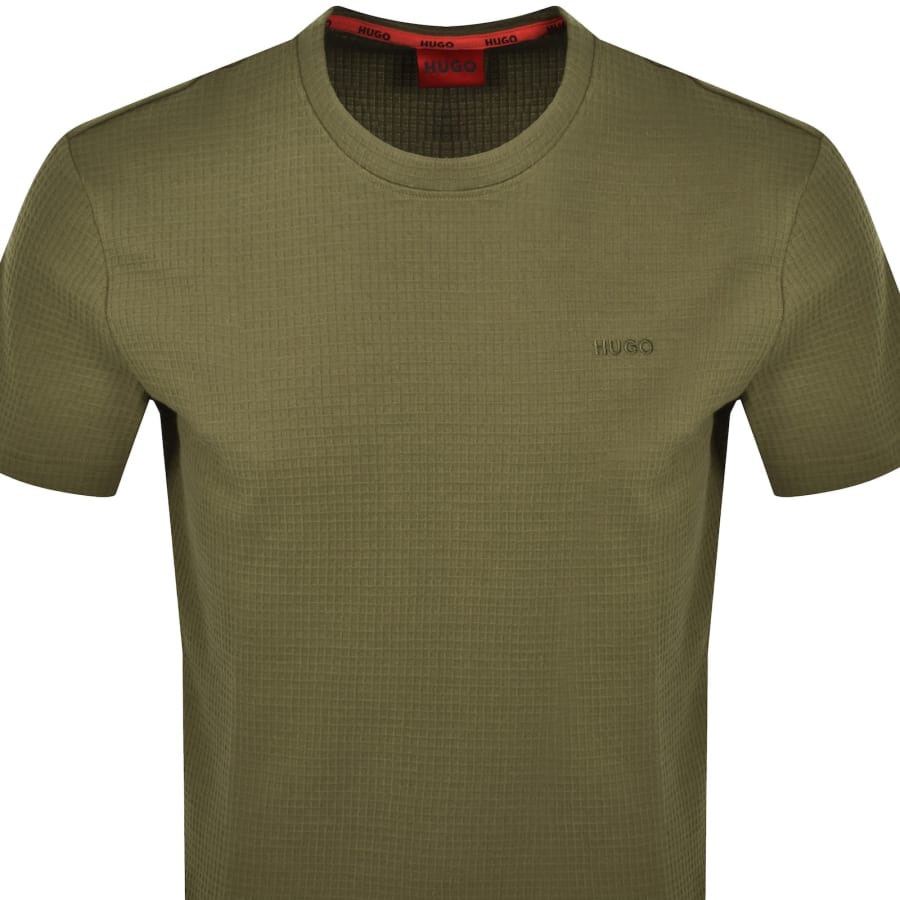 HUGO Austin Waffle T Shirt Green