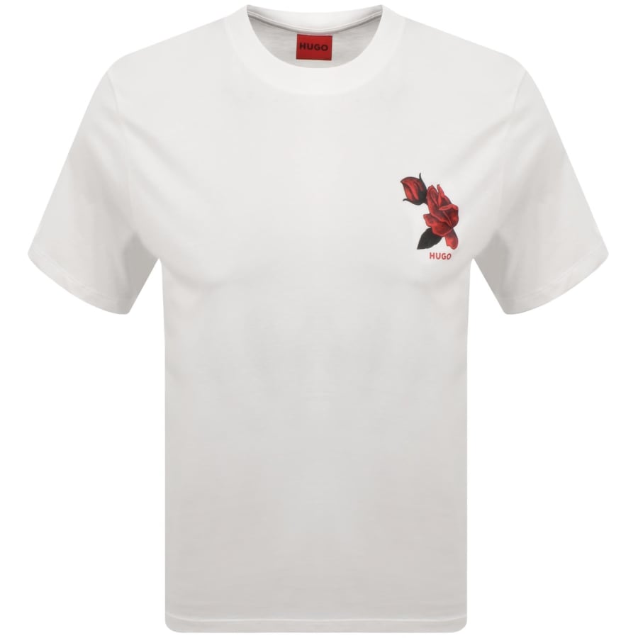 HUGO Dikerd Crew Neck T Shirt White