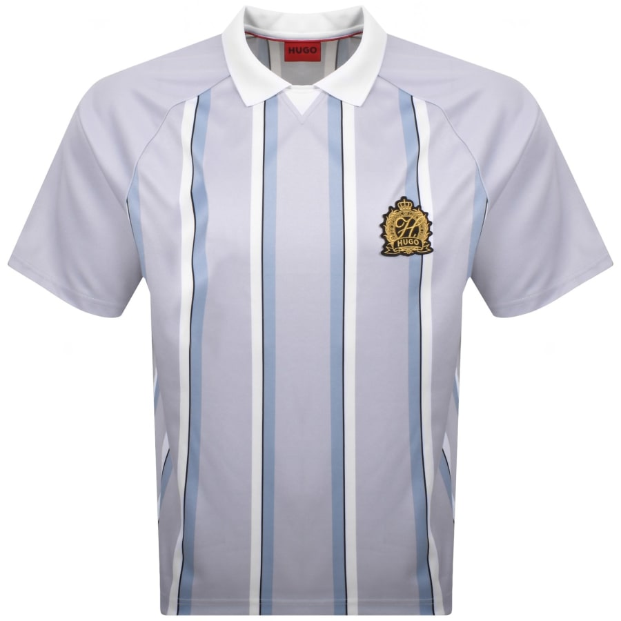 HUGO Docaro Athletic Polo T Shirt Grey