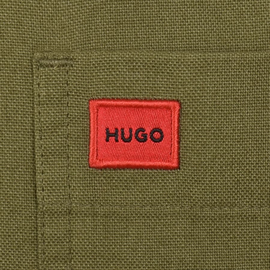 HUGO Long Sleeved Evito Shirt Green