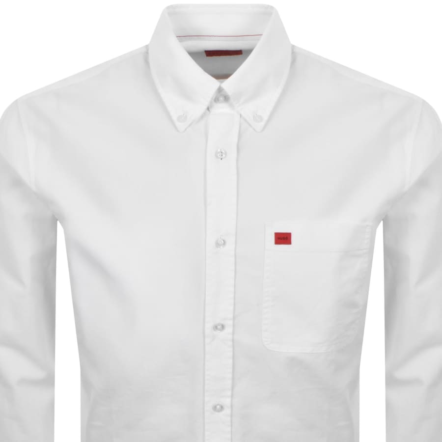 HUGO Long Sleeved Evito Shirt White