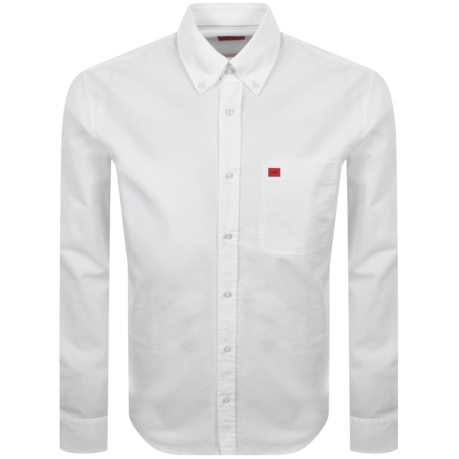 HUGO Long Sleeved Evito Shirt White