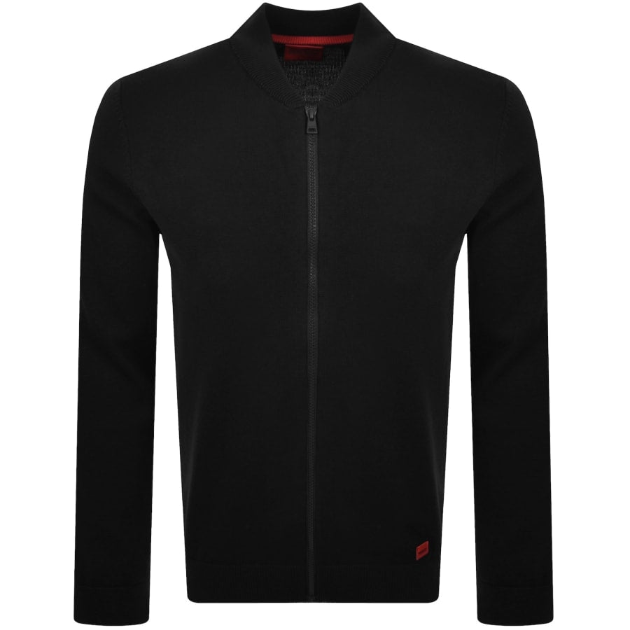 HUGO San Jacque Full Zip Knit Jumper Black