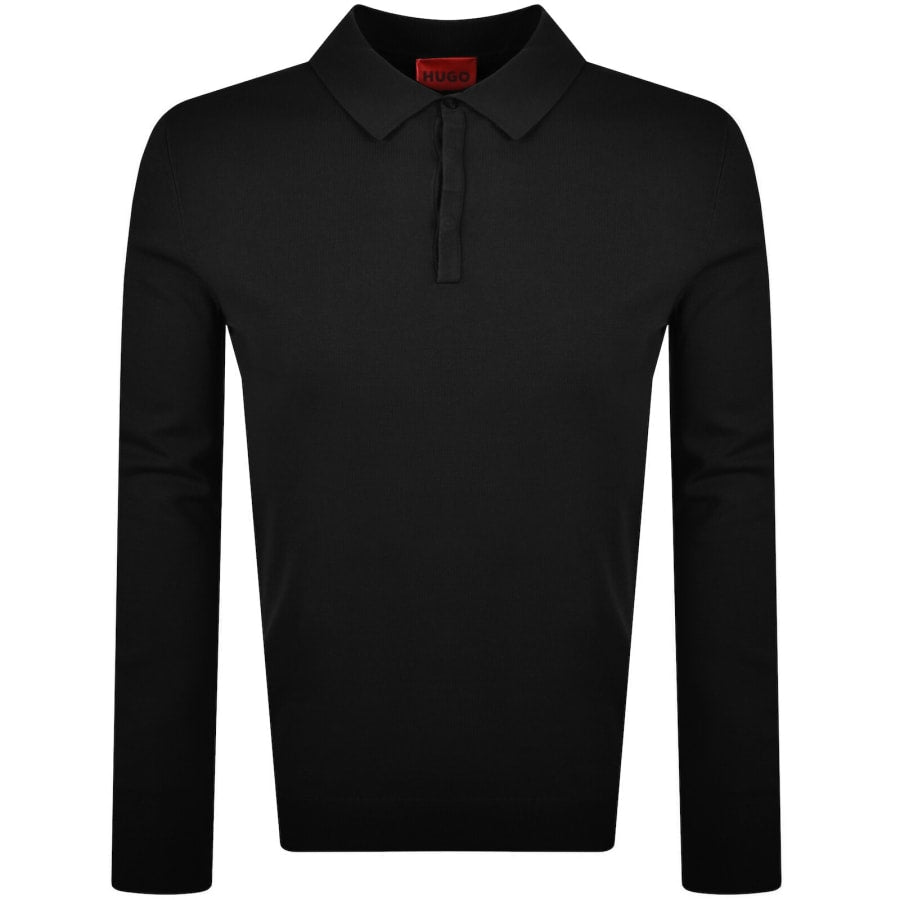 HUGO San Pippo Slim Fit Knit Polo Black