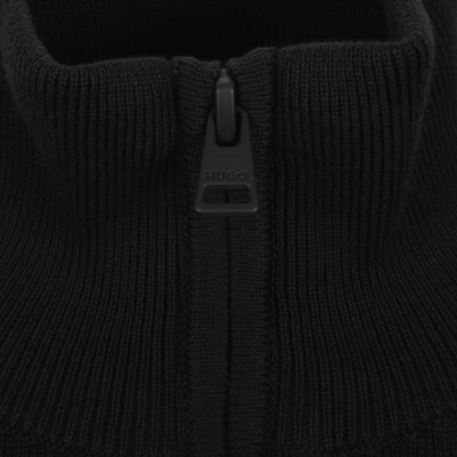HUGO San Quintus Half Zip Knit Jumper Black