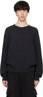 Gray Curved Logo Sweater