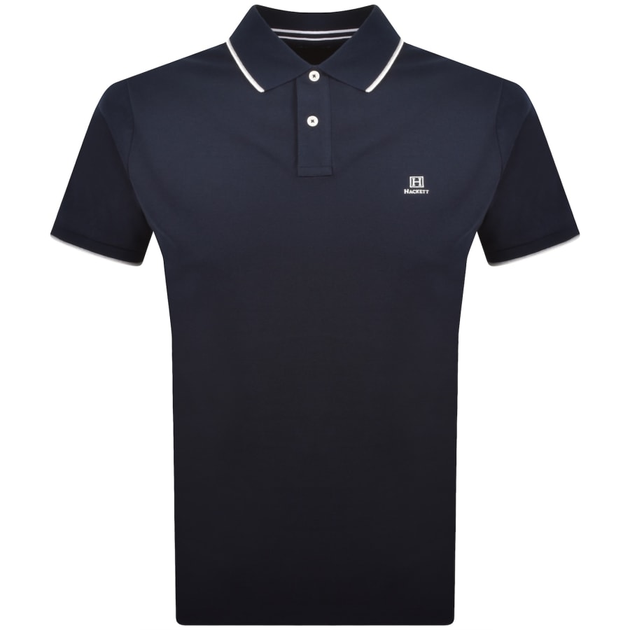 Hackett Heritage Tipped Polo T Shirt Navy