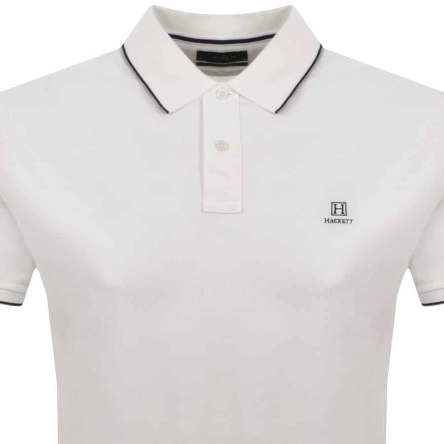 Hackett Heritage Tipped Polo T Shirt White