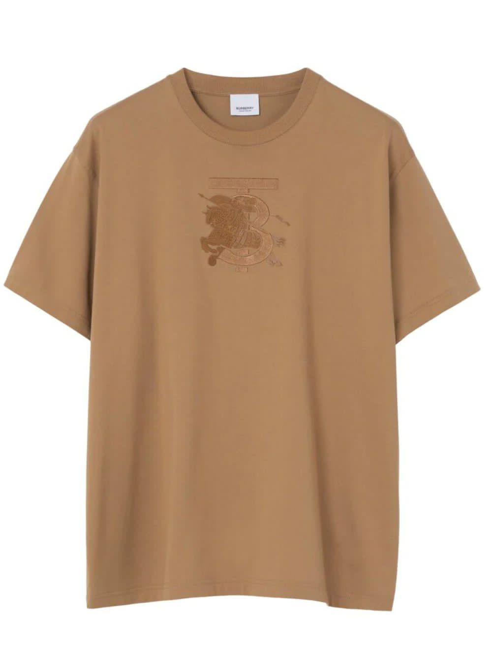 Burberry Burberry Embroidered Monogram Tee Brown - Size: XS T-Shirts | Shop From The Mirage