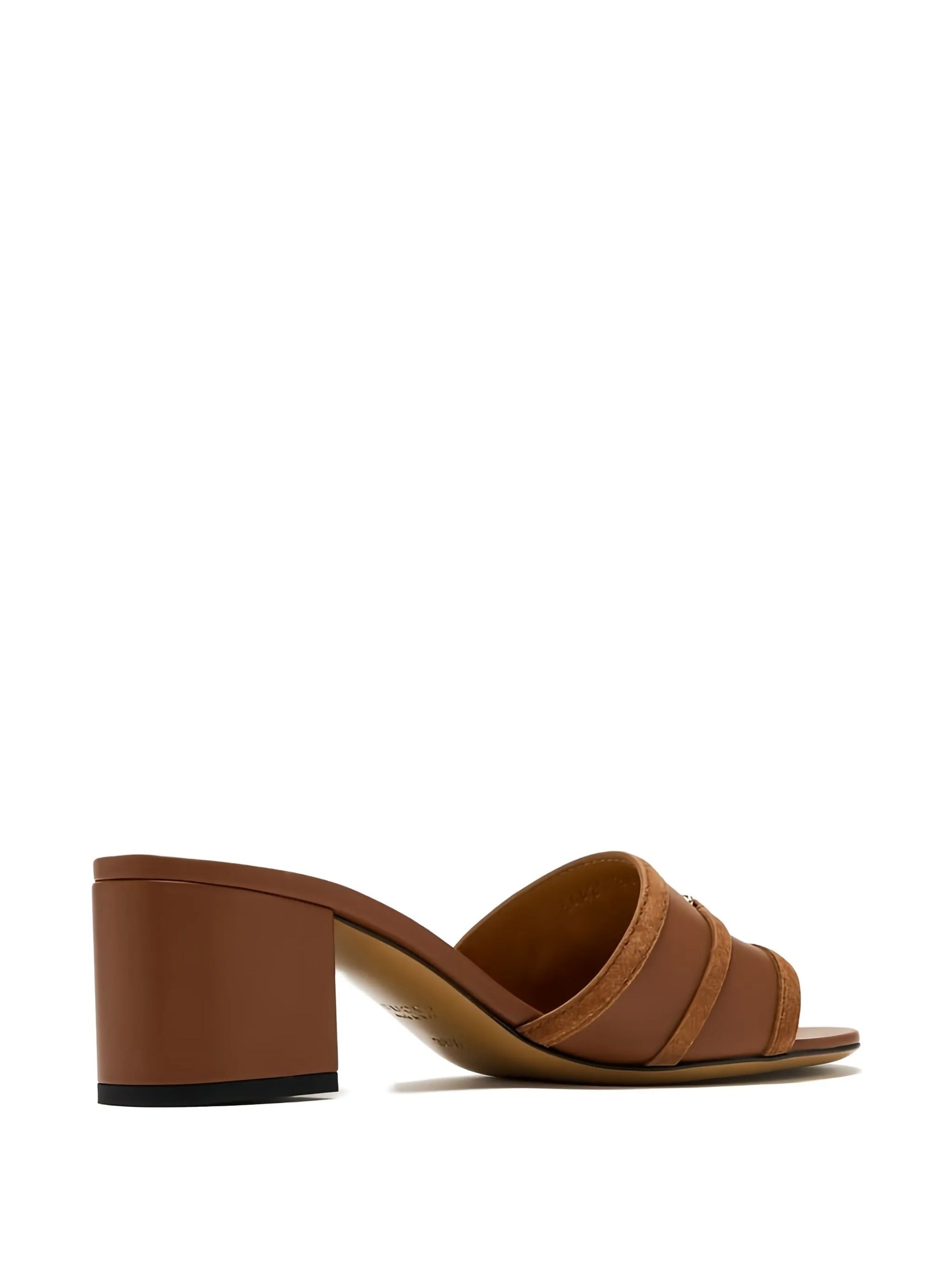 The Horsebit Block Heel Sandals – Brown