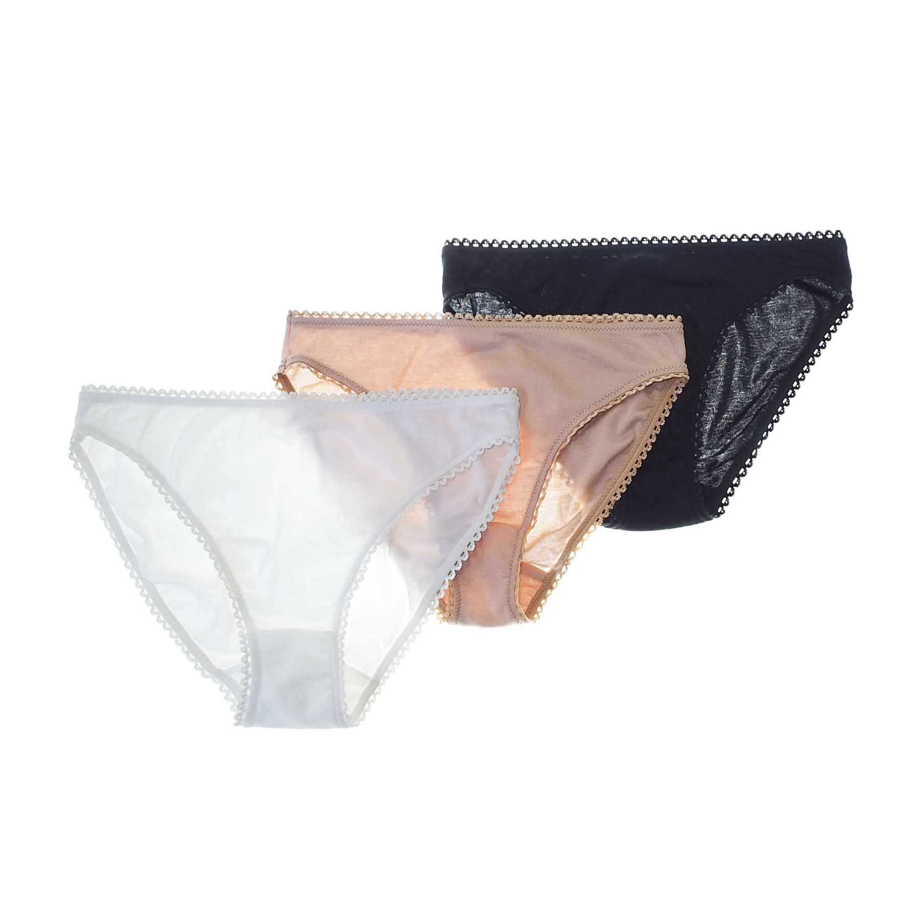 Isabella Panty - Set of 3 in Black, White, Sand