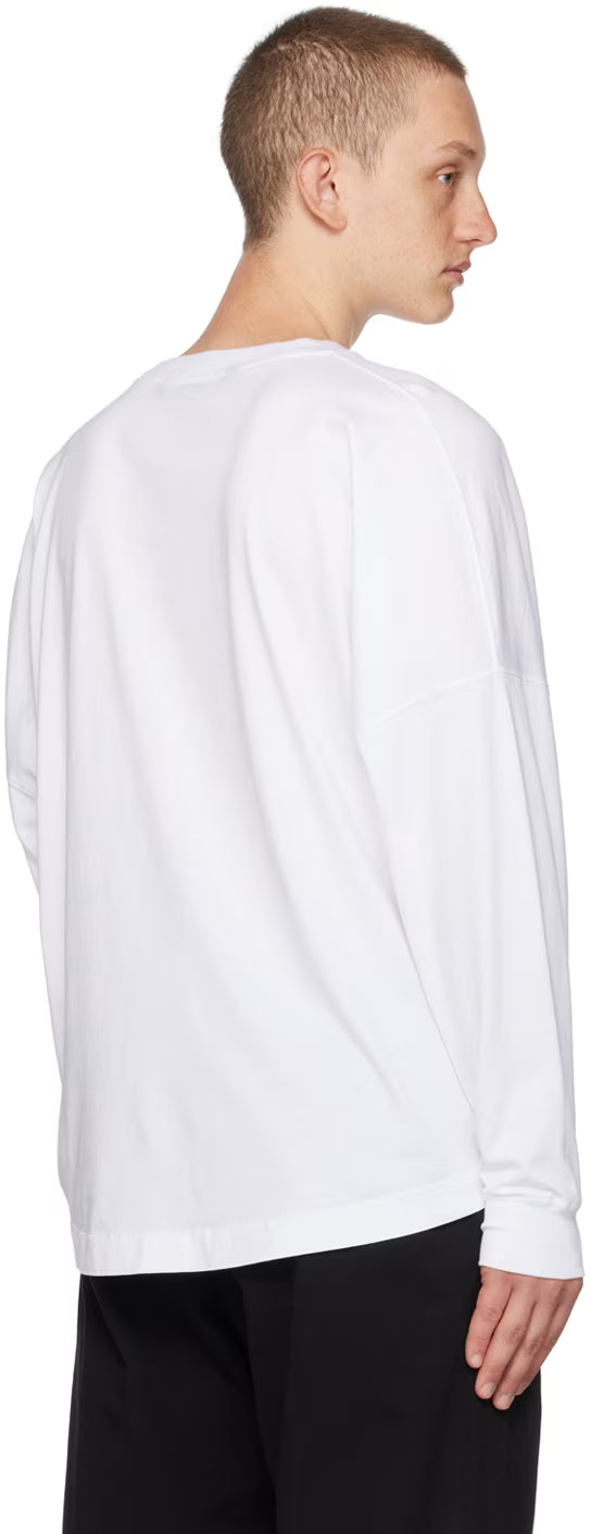 White Embroidered Long Sleeve T-Shirt