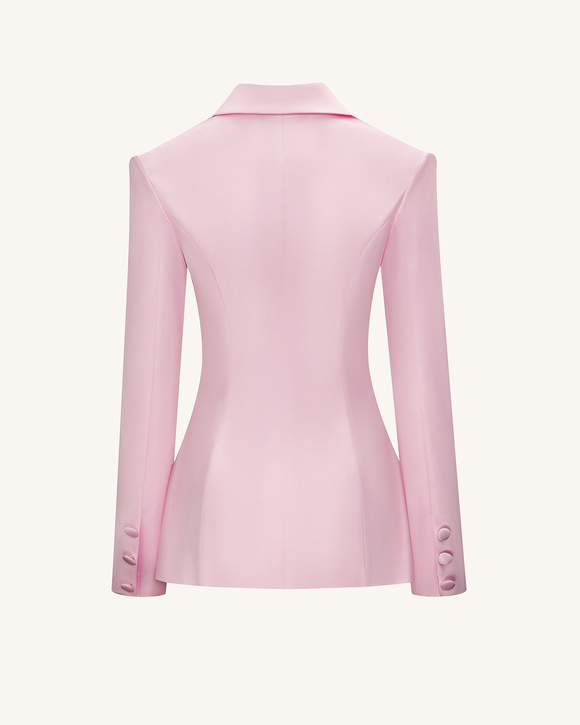 Lily Satin Double-Breasted Blazer Suit - Pink