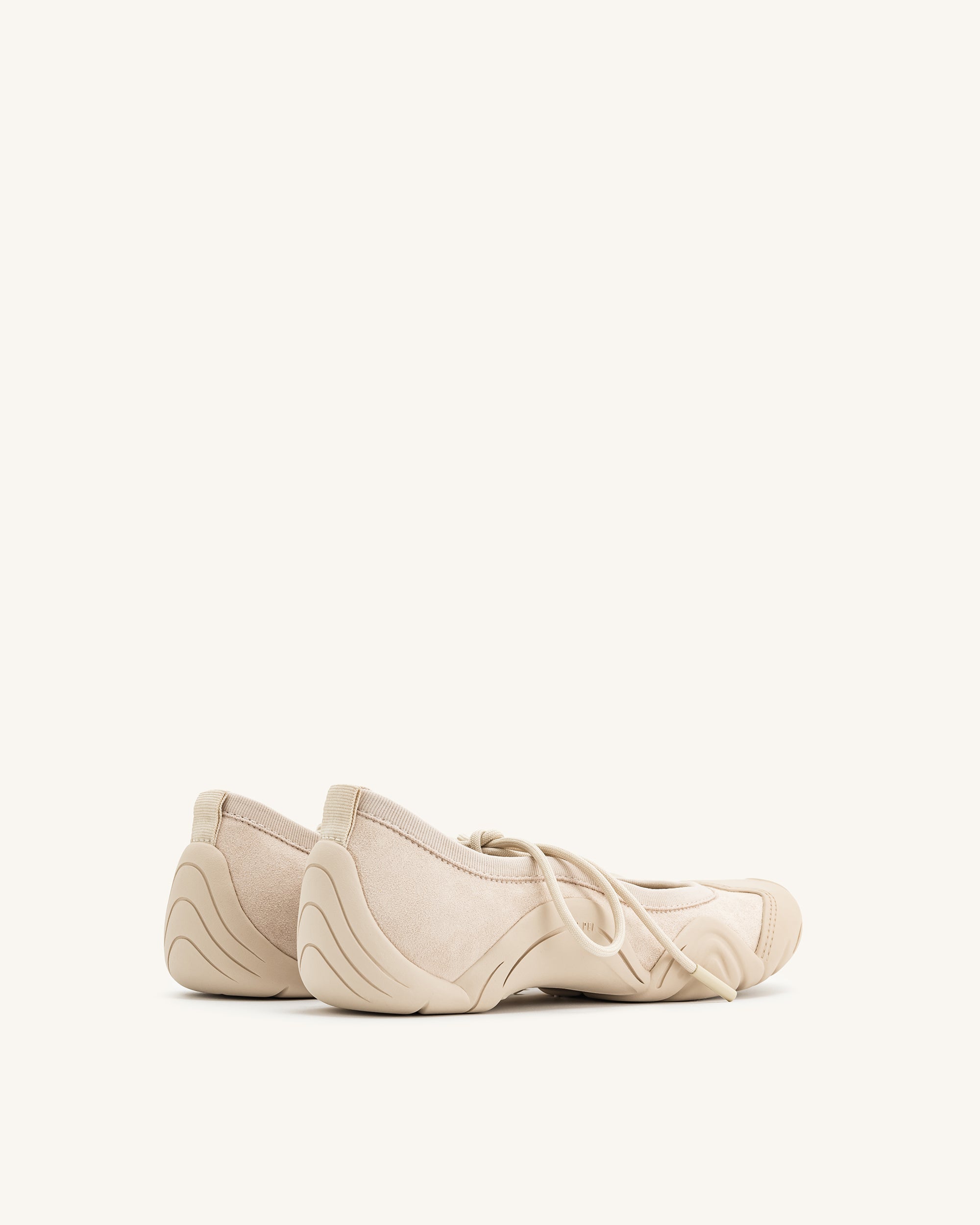 Caitlin Lace-up Ballerina Sneakers - Beige