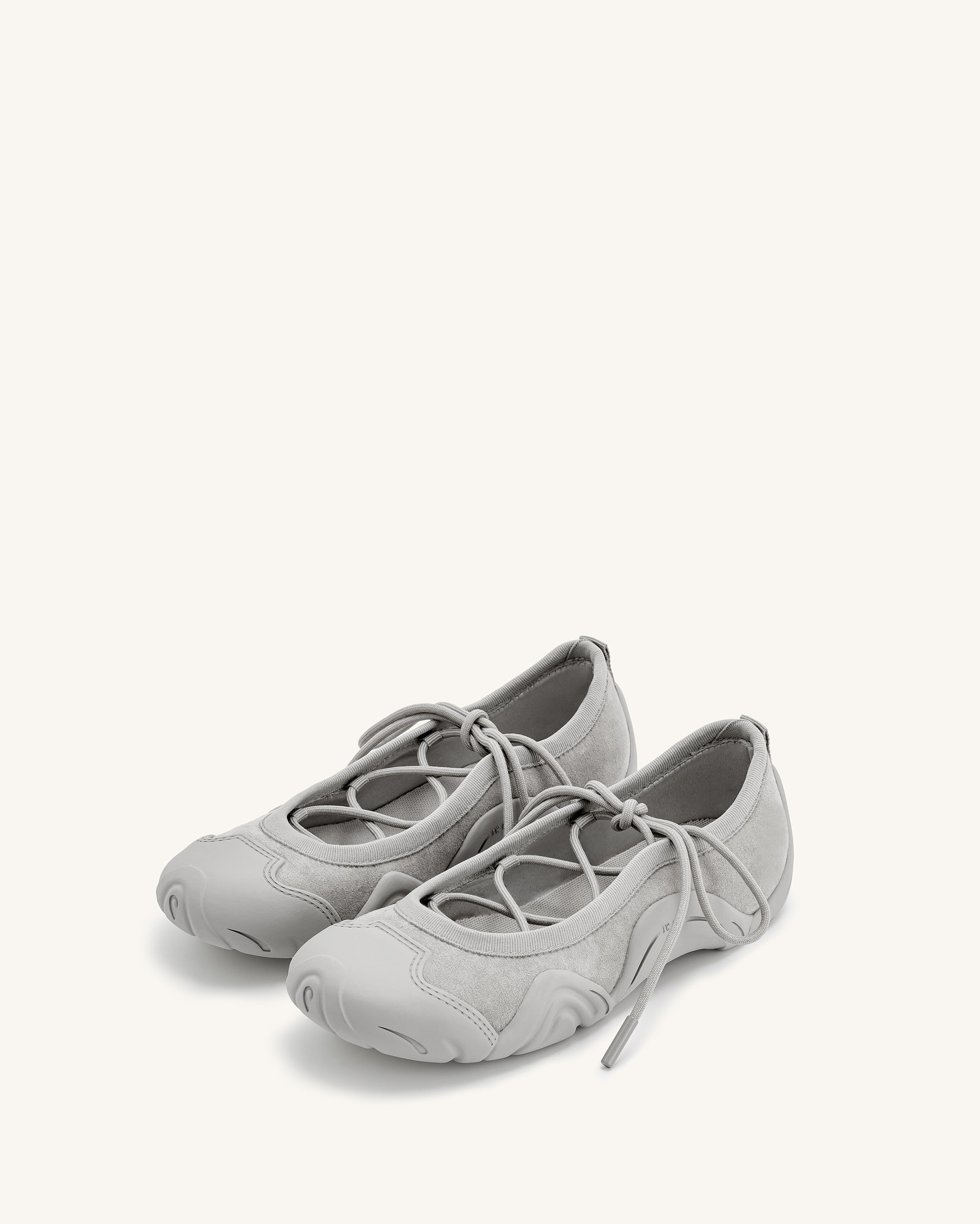 Caitlin Lace-up Ballerina Sneakers - Grey