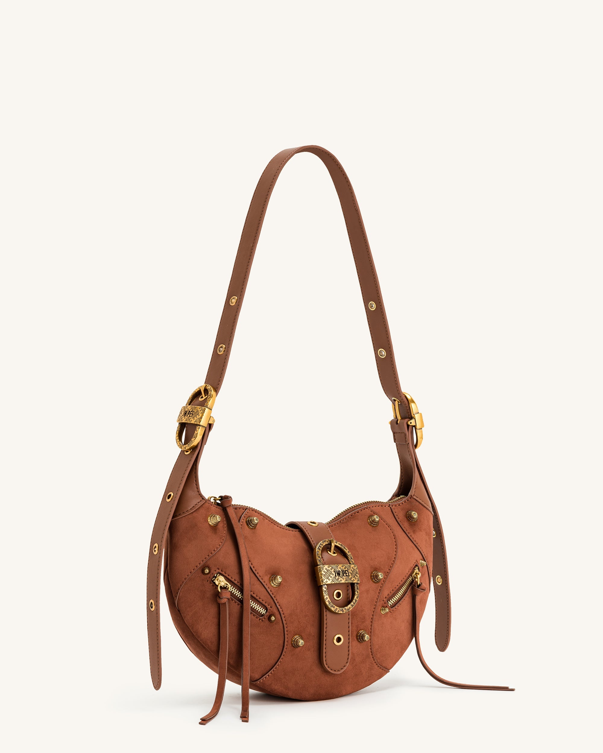 Tessa Suede Shoulder Bag - Deep Magenta