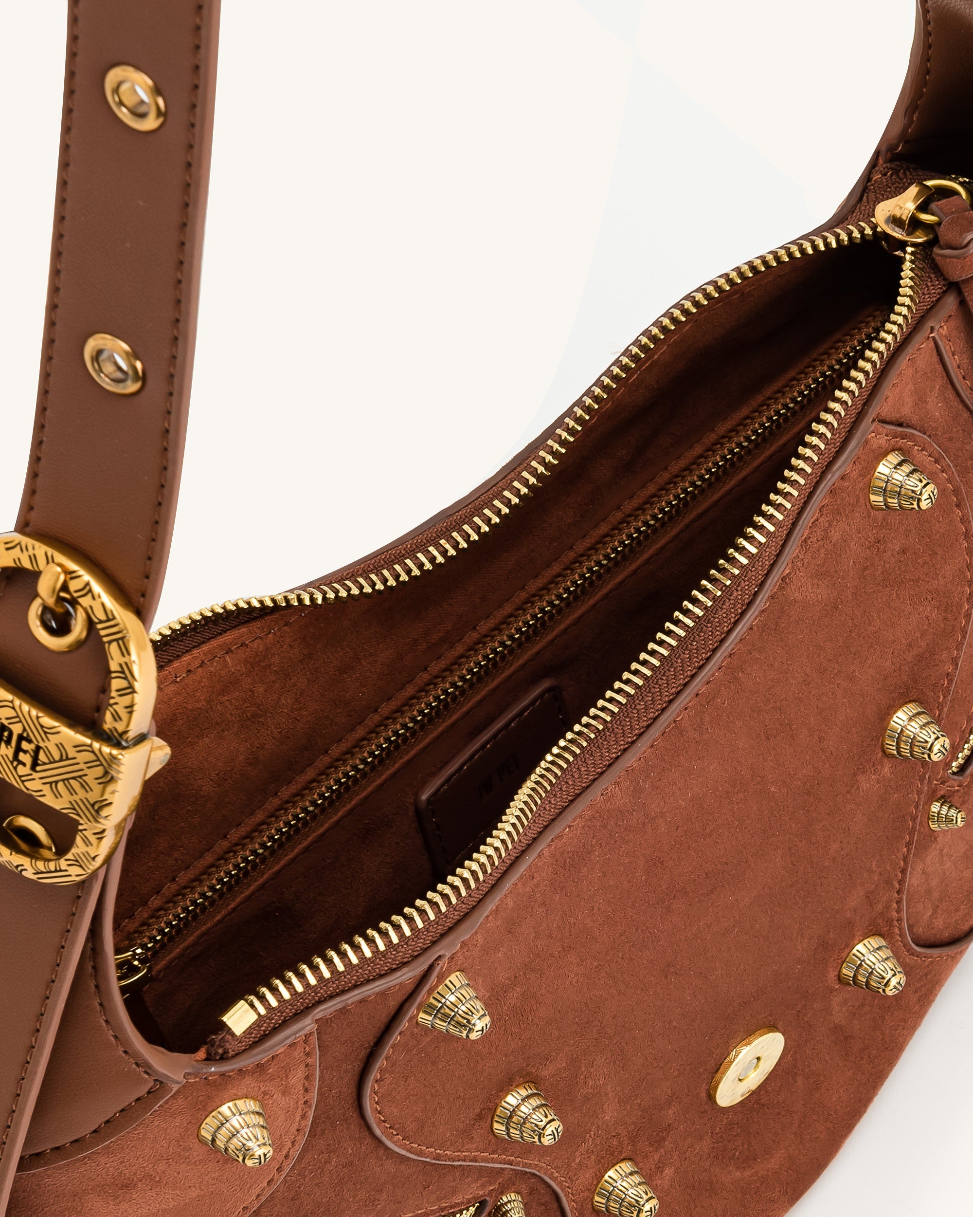 Tessa Suede Shoulder Bag - Deep Magenta