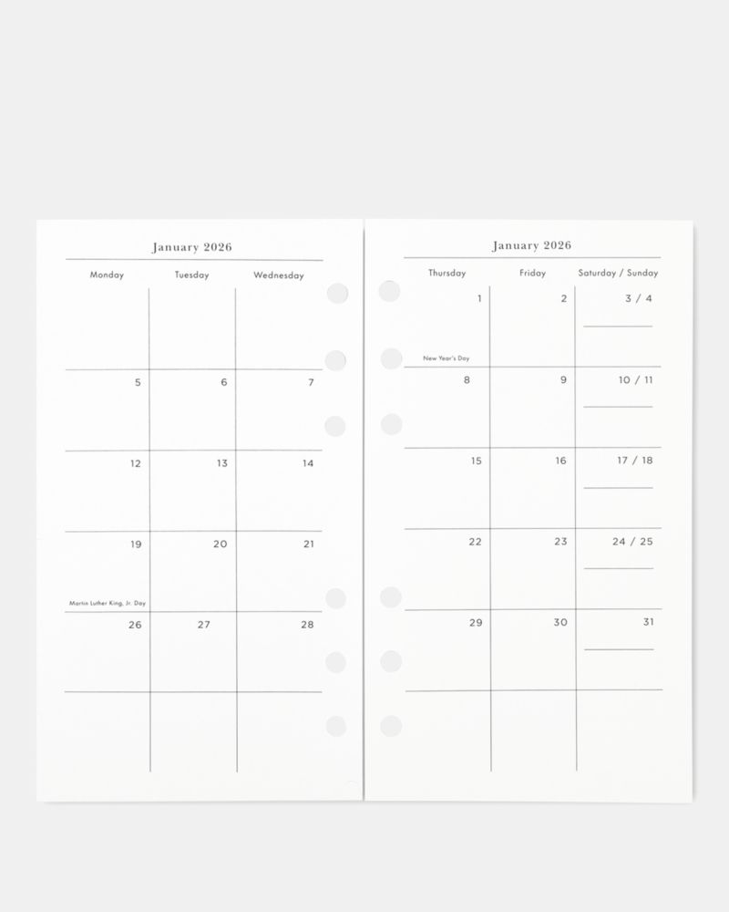 Downtown Stripe 2026 Personal Bookblock Calendar Refill