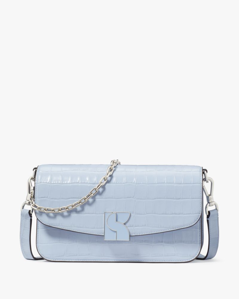 Dakota Croc-embossed Medium Convertible Shoulder Bag