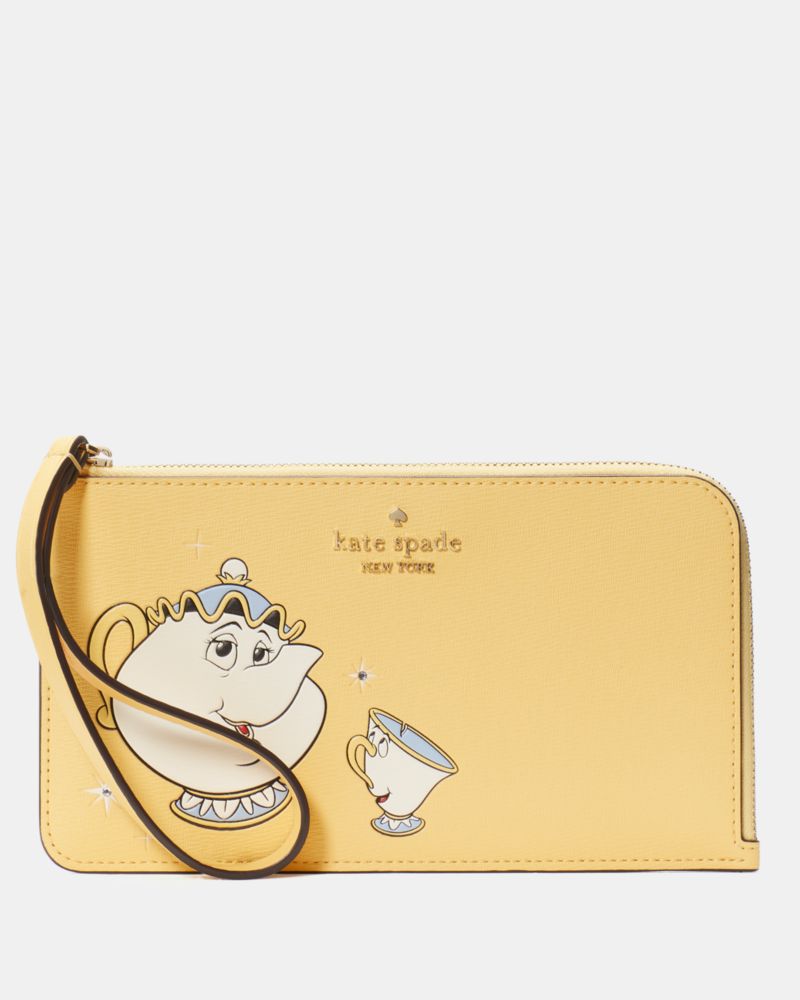 Disney X Kate Spade New York Beauty And The Beast Medium L-zip Wristlet