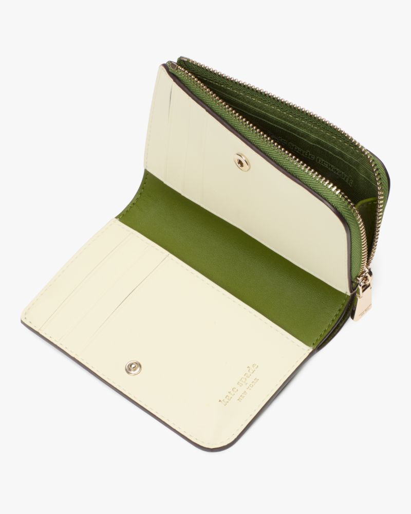 Ava Colorblocked Pebbled Leather Zip Bifold Wallet