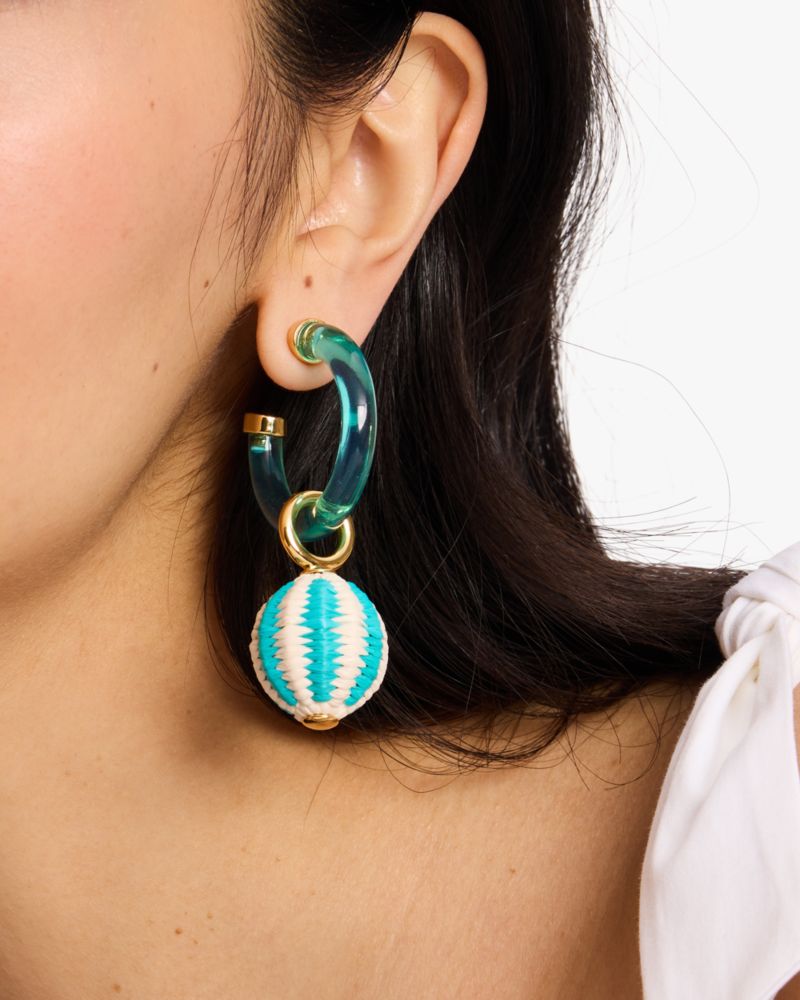 Feeling Bubbly Raffia Charm Hoops