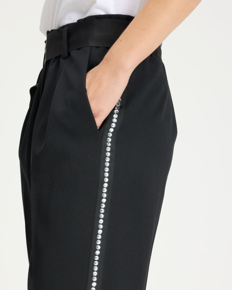 Embellished Wool Pants