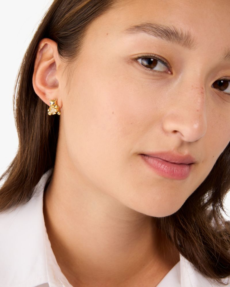 Oh What Fun Spade Teddy Bear Studs