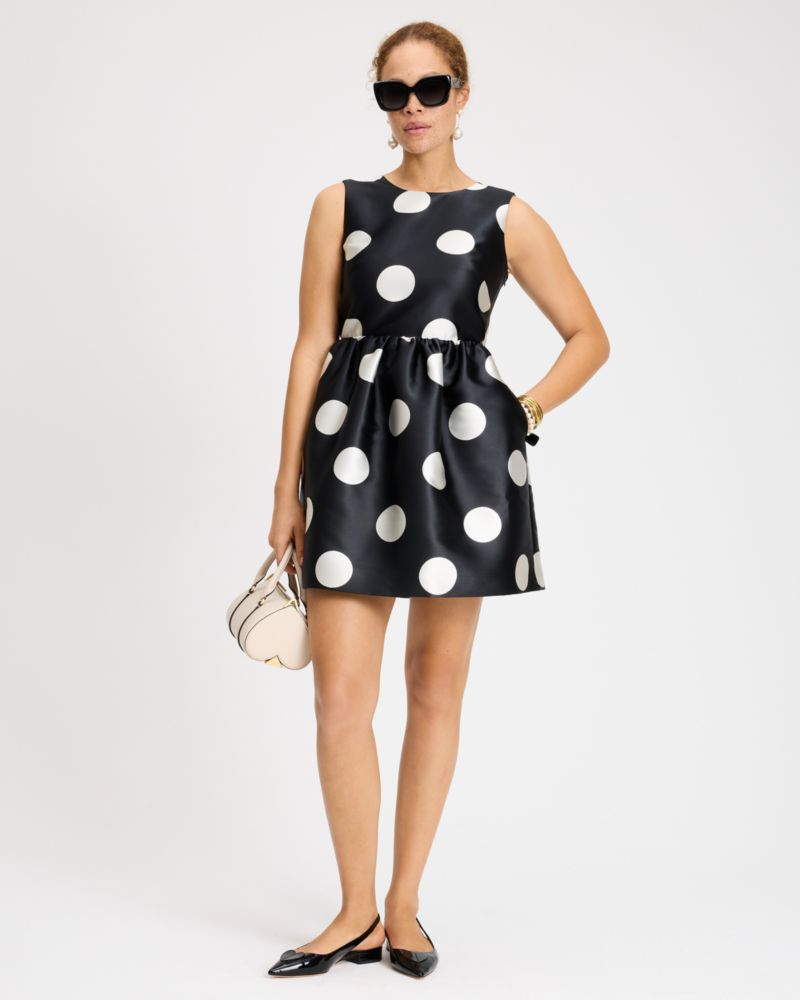 Breezy Dot Fit-and-flare Bow Dress