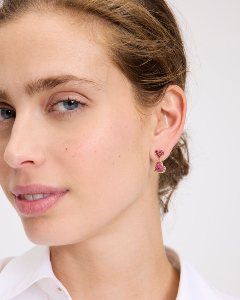 With All My Heart Pavé Drop Earrings