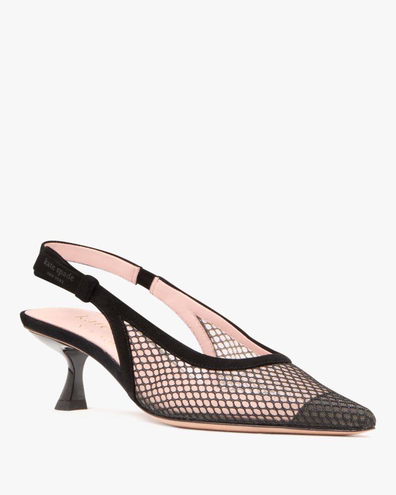 Riley Mesh Slingback Kitten Heel Pumps