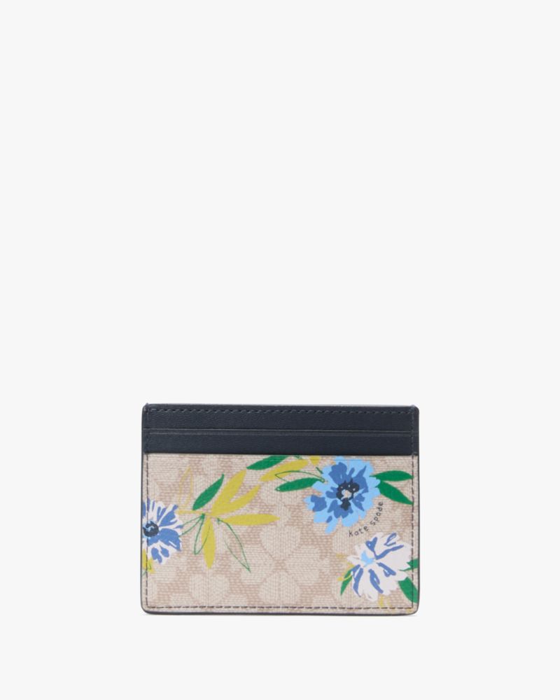 Spade Flower Floral Small Slim Card Holder