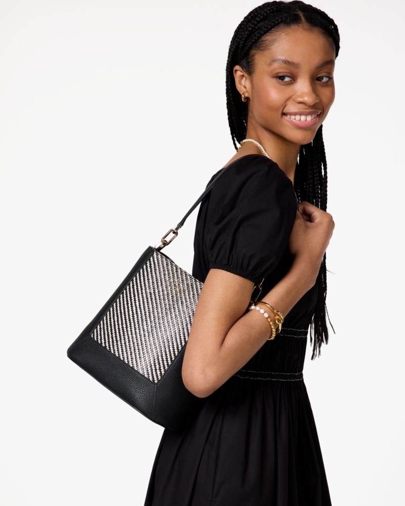 Lena Straw Bucket Bag