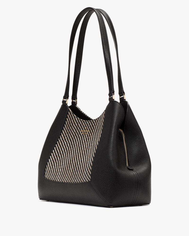 Lena Straw Triple Compartment Shoulder Bag