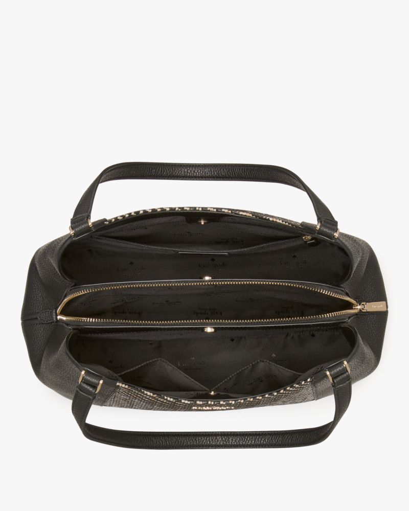 Lena Straw Triple Compartment Shoulder Bag