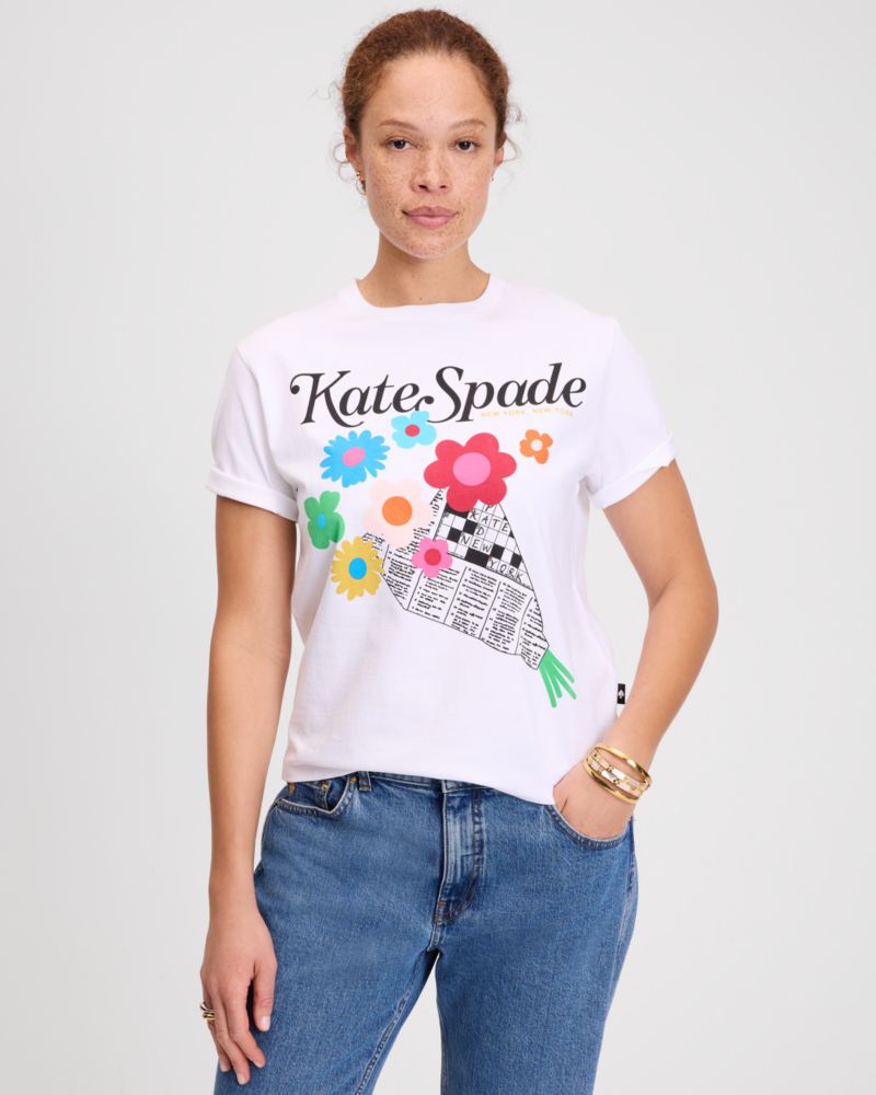 Floral Newspaper Tee