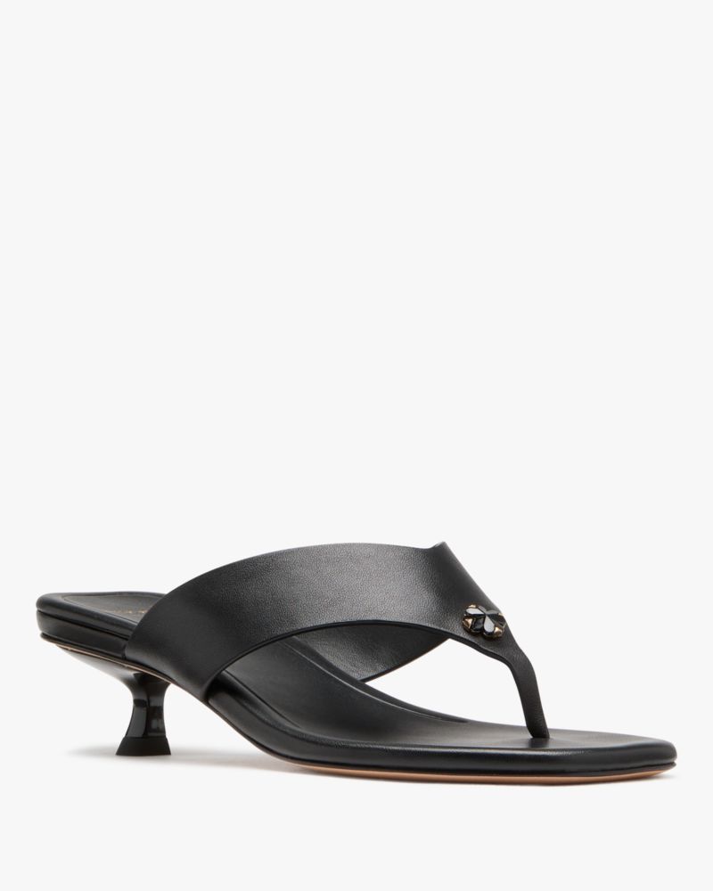 Spade Flower Kitten Heel Sandals