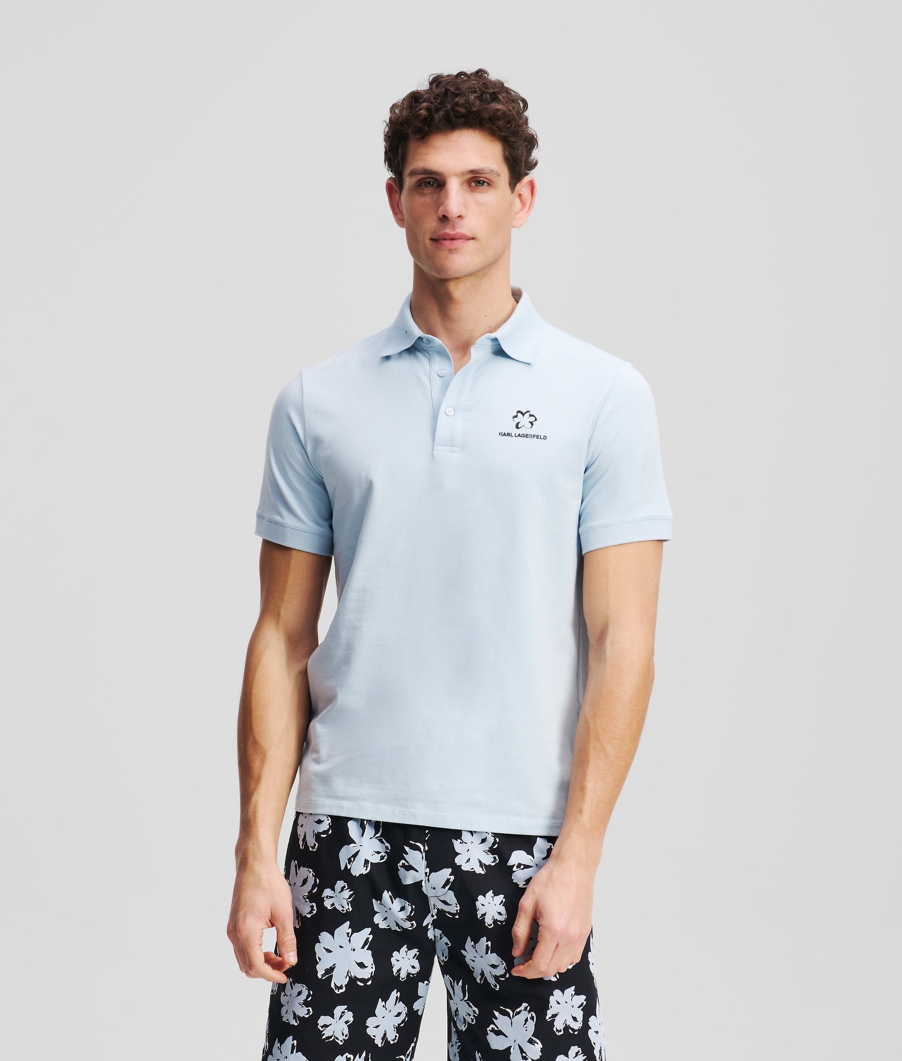 FLOWER PRINT POLO SHIRT