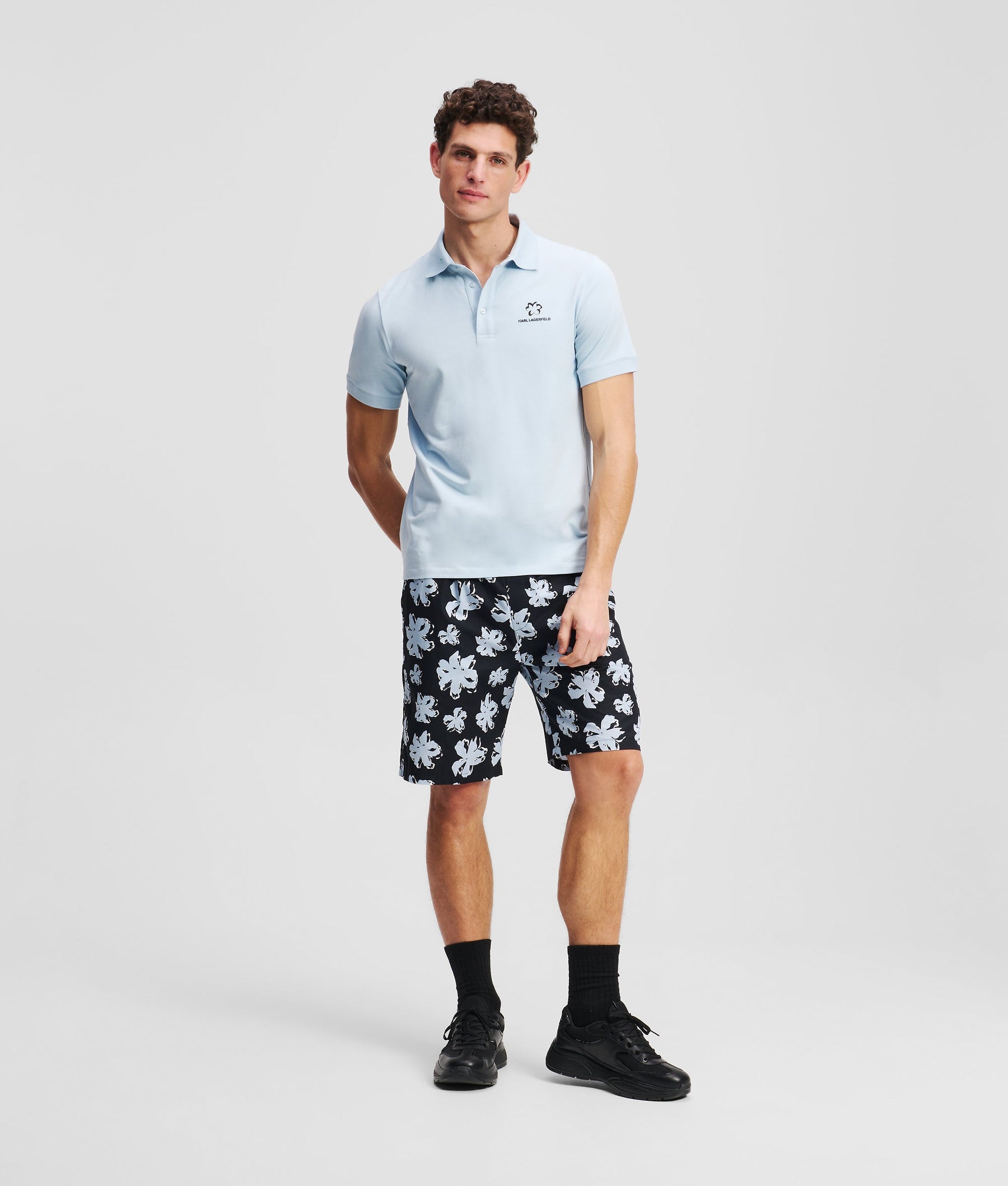 FLOWER PRINT POLO SHIRT