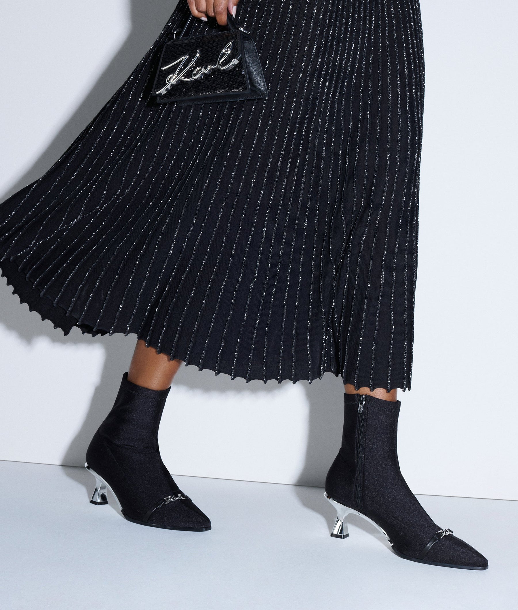 PANACHE GLITTER ANKLE BOOTS