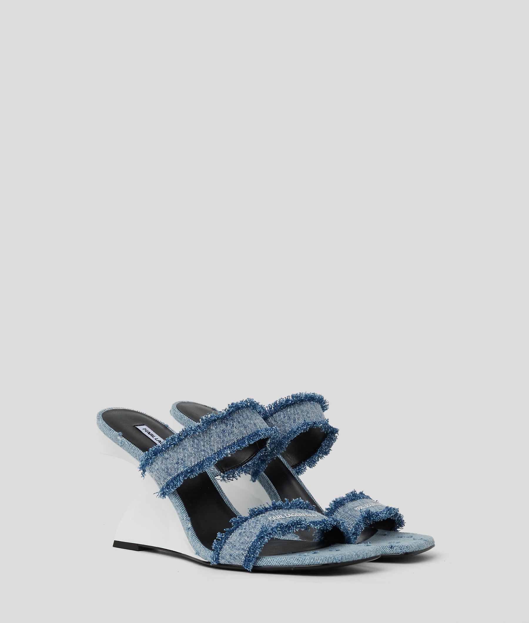 WAVERLY TWIN STRAP DENIM HEELED SANDALS